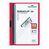 Durable Sıkıştırmalı Dosya DuraClip Ortadan Klipsli 30 Syf A4 Kırmızı 2200 - 1