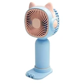 Kedi Figürlü Şarjlı Mini El Fanı - 12