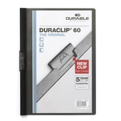 Durable Sıkıştırmalı Dosya DuraClip Ortadan Klipsli 60 Syf A4 Siyah 2209 - 2