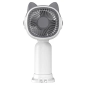 Kedi Figürlü Şarjlı Mini El Fanı - 2