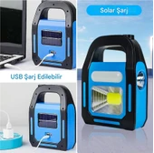 QASUL Güneş Enerjili Kamp Lambası Su Geçirmez Acil El Feneri LED Işık - 4