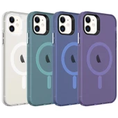 Apple iPhone 11 Kılıf Zore M-safe Şarj Özellikli Buzlu Transparan C-Pro Sert Kapak thumbnail 2