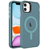 Apple iPhone 11 Kılıf Zore M-safe Şarj Özellikli Buzlu Transparan C-Pro Sert Kapak thumbnail 1