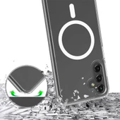 Galaxy S24 Kılıf M-safe Şarj Özellikli Şeffaf Sert PC Zore Embos Kapak thumbnail 4