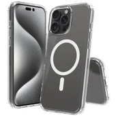 Apple iPhone 16 Pro Kılıf M-safe Şarj Özellikli Şeffaf Sert PC Zore Embos Kapak - 3