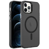 Apple iPhone 12 Pro Kılıf Zore M-safe Şarj Özellikli Buzlu Transparan C-Pro Sert Kapak - 1