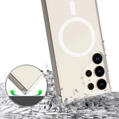 Galaxy S24 Ultra Kılıf M-safe Şarj Özellikli Şeffaf Sert PC Zore Embos Kapak thumbnail 4