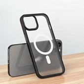 Apple iPhone 13 Kılıf Wireless Şarj Özellikli Zore Hibrit M-safe Kapak - 6