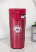 Pembe Mug Termos 12 Saate Kadar Sıcak Soğuk Tutma Filtreli Çift Katmanlı SUS 304 380ml - 2