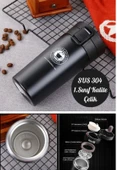 2 Adet Siyah Beyaz İnox Mug Termos 12 Saate Kadar Sıcak Soğuk Tutma Filtreli Çift Katmanlı 380ml - 5