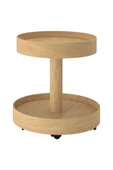 Tekerlekli Yan Sehpa, Meşe Kaplama İskandinav Tasarım thumbnail 4
