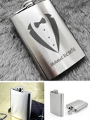 Kişiye Özel Smokin Damat Temalı 9 Oz Çelik Cep Matarası 266 Ml Sevgiliye Hediye - 3