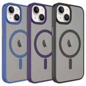 Apple iPhone 14 Plus Kılıf Mat Arka Yüzey Wireless Şarj Özellikli Zore Flet M-safe Kapak - 2