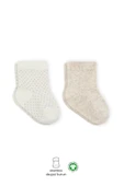 Nessiworld Bistyle Puan Derby Penye Soket Çorap 2'Li BS10103 Bej Ekru - 1