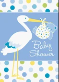 Nessiworld Baby Boy Stork Temalı Mavi Renk Baby Shower Davetiye 8 Adet - 2