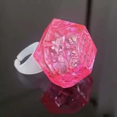 Nessiworld Kristal Tasarımlı Led Glow Işıklı 3 Modlu Pembe Yüzük 3.5 x 5 cm thumbnail 2