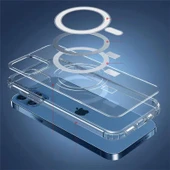Apple iPhone 14 Pro Kılıf M-safe Şarj Özellikli Şeffaf Sert PC Zore Embos Kapak - 5