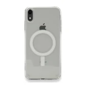 Apple iPhone XR 6.1 Kılıf M-safe Şarj Özellikli Şeffaf Sert PC Zore Embos Kapak - 2