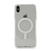 Apple iPhone XS Max 6.5 Kılıf M-safe Şarj Özellikli Şeffaf Sert PC Zore Embos Kapak - 7