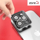 Apple iPhone 15 Pro Zore CL-12 Premium Safir Parmak İzi Bırakmayan Anti-Reflective Kamera Lens Koruyucu - 6