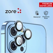 Apple iPhone 15 Zore CL-12 Premium Safir Parmak İzi Bırakmayan Anti-Reflective Kamera Lens Koruyucu - 5