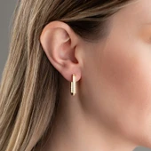 Vaoov 925 Ayar Gümüş Dokulu Dikdörtgen Küpe thumbnail 2