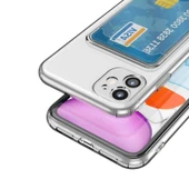 Apple iPhone 12 Kılıf Kartlıklı Şeffaf Zore Setra Clear Silikon Kapak - 2