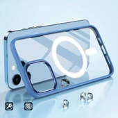 Apple iPhone 12 Pro Max Kılıf Wireless Şarj Özellikli Zore Krom M-safe Silikon Kapak thumbnail 6