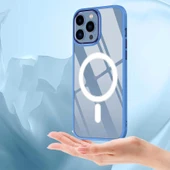 Apple iPhone 12 Pro Max Kılıf Wireless Şarj Özellikli Zore Krom M-safe Silikon Kapak thumbnail 8