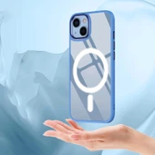 Apple iPhone 13 Kılıf Wireless Şarj Özellikli Zore Krom M-safe Silikon Kapak thumbnail 6