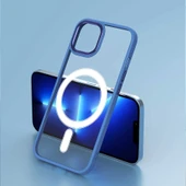 Apple iPhone 13 Kılıf Wireless Şarj Özellikli Zore Krom M-safe Silikon Kapak thumbnail 7