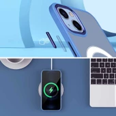 Apple iPhone 13 Kılıf Wireless Şarj Özellikli Zore Krom M-safe Silikon Kapak thumbnail 9