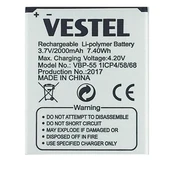 Vestel Venüs 5.5 Pil Batarya 5.5X 5.5V VBP-55 İthal - 1
