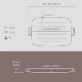 Lava Döküm Grill Tepsi, Izgara yüzeyli, Metal Kulplu, 31x42cm - 4