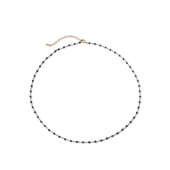 14 Ayar Altın Kaplama Safir Doğal Taş  El Yapımı Gümüş Kolye - CNS00626 - 4