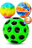 3lü Yükseğe Zıplayan Top Moonball Galaksi Uzay Ay Topu Aşırı Zıplayan Moonball Bahçe Oyuncağı - 1