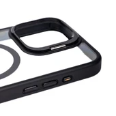 Apple iPhone 15 Pro Max Kılıf M-safe Şarj Özellikli Standlı Zore M-safe Klon Lensli Kapak - 2