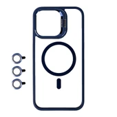Apple iPhone 15 Pro Max Kılıf M-safe Şarj Özellikli Standlı Zore M-safe Klon Lensli Kapak - 1