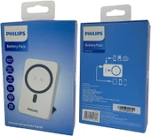 PHILIPS MagSafe İle Uyumlu Kablosuz Powerbank, 5000 mAh, Taşınabilir Şarj Cihazı, Stand Özellikli, USB-C ve USB-A Çıkışlı, Hızlı Şarj, Li-Po, DLP9701C, Akım Korumalı (Beyaz) thumbnail 2