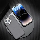 Apple iPhone 15 Pro Kılıf M-safe Şarj Özellikli PU Deri Zore Adora Kapak - 7