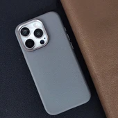 Apple iPhone 15 Pro Kılıf M-safe Şarj Özellikli PU Deri Zore Adora Kapak - 5