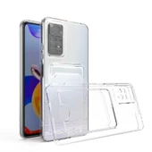 Xiaomi Redmi Note 11 Global Kılıf Kartlıklı Şeffaf Zore Setra Clear Silikon Kapak - 2
