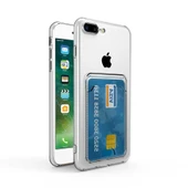 Apple iPhone 7 Plus Kılıf Kartlıklı Şeffaf Zore Setra Clear Silikon Kapak - 1