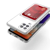 Galaxy A22 4G Kılıf Kartlıklı Şeffaf Zore Setra Clear Silikon Kapak - 2