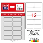 Tanex Ofis Etiketi Poşetli 23x40 MM Beyaz OFC-117 (10 lu paket) thumbnail 2