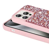 Apple iPhone 15 Pro Kılıf Parlak Taşlı Tasarım Zore Linea Diamond Kapak thumbnail 4