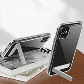 Apple iPhone 11 Kılıf Standlı Şeffaf Silikon Zore L-Stand Kapak - 5