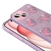 Apple iPhone 14 Kılıf Airbagli Simli Arka Yüzey Zore Işıltı Silikon Kapak - 9