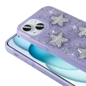 Apple iPhone 14 Kılıf Airbagli Simli Arka Yüzey Zore Işıltı Silikon Kapak - 6