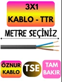 Öznur 3X1 TTR Kablo (Siyah) Metre Seçenekli - 1